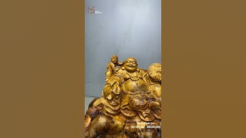 Tượng Gỗ: Di Lặc Nhị Phúc - Gỗ Nu Hương | Đồ Gỗ Mạnh Sơn #Shorts