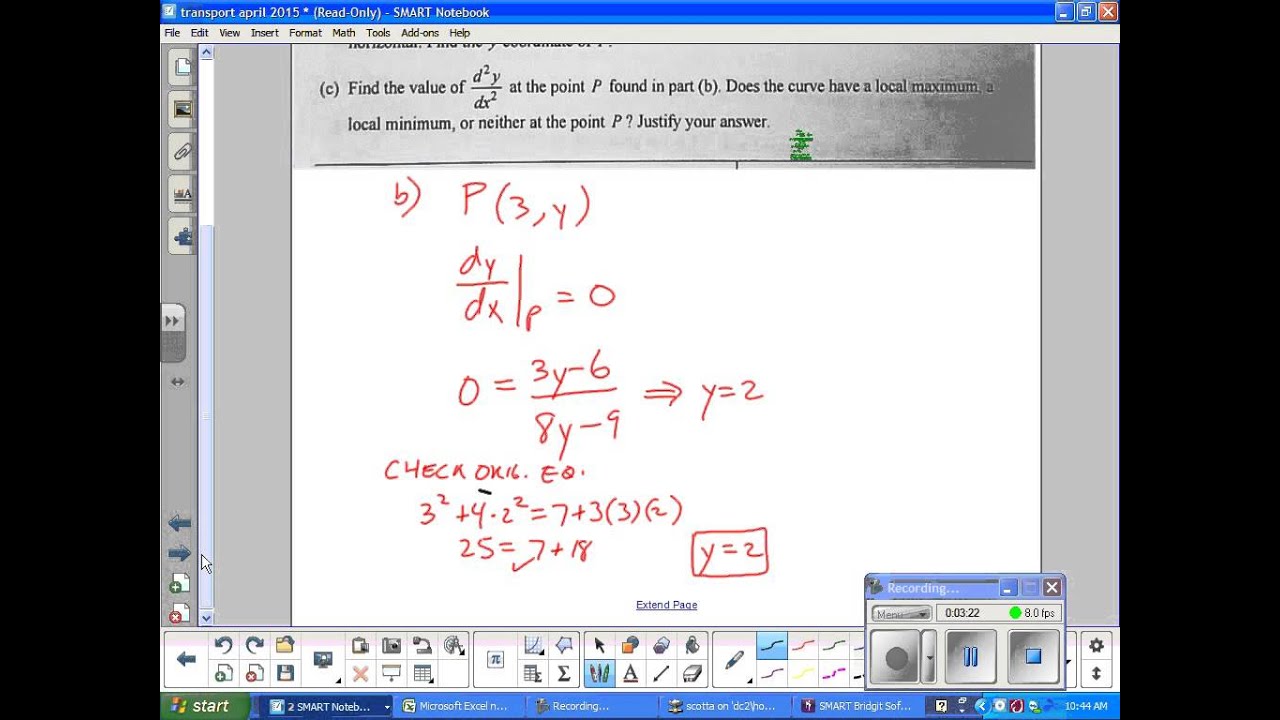 2004 AP Calculus Free Response Question #4 -- Juda math - YouTube