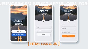 Neumorphism Login Form UI Design Using Html Css & Js | Neumorphism App UI Design | Login form