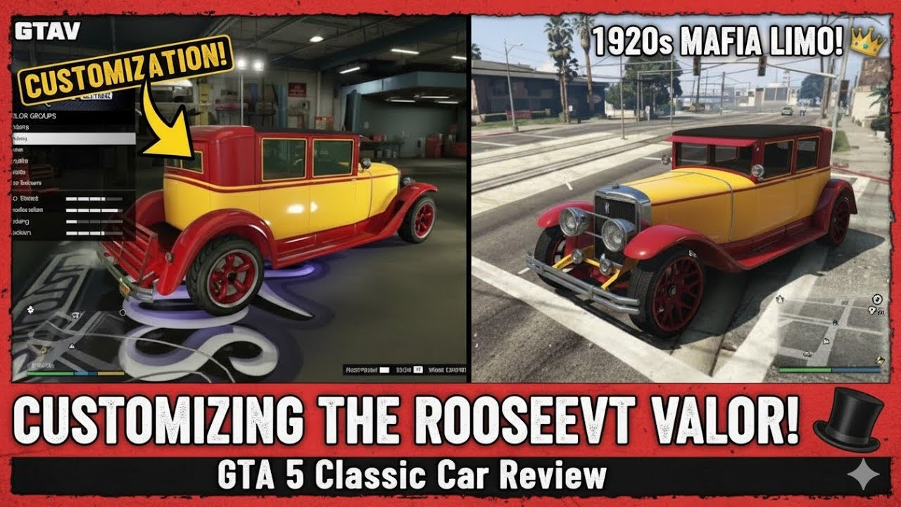 "CUSTOMIZING the ROOSEVELT VALOR! 🎩 (1920s Mafia Limo!) | GTA 5 Classic Car Review"