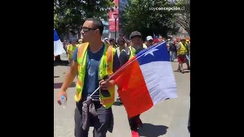Masiva marcha se congregó en la Plaza Independencia tras recorrer el centro de Concepción