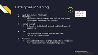 Course: Systemverilog Foundations: L5.2: Data Types in Verilog