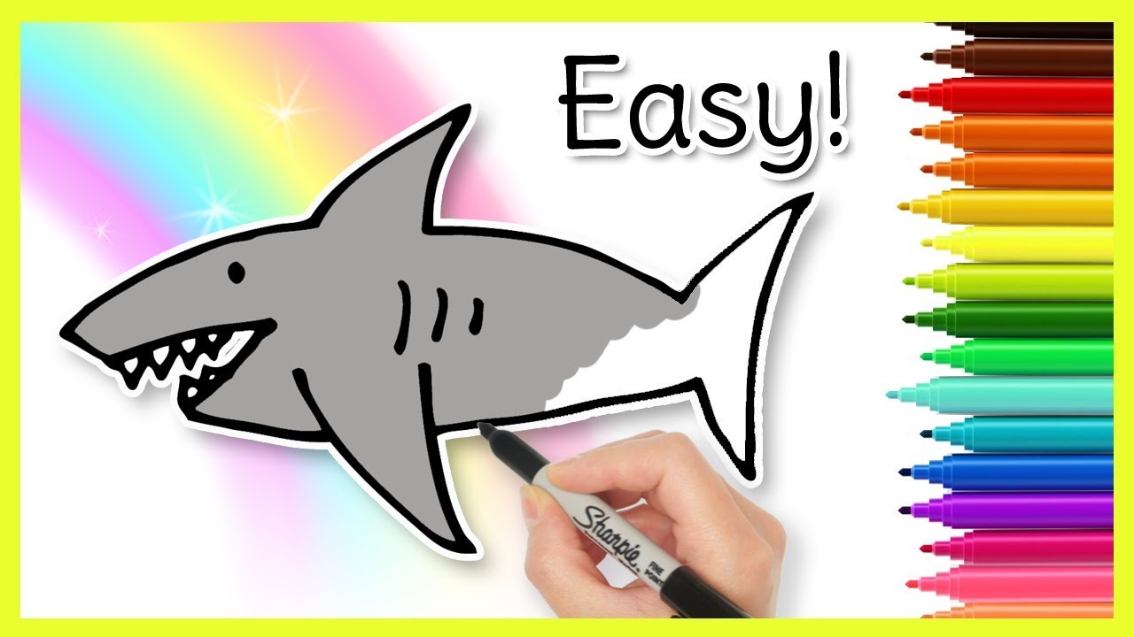 How to Draw a SHARK! Easy Kids Drawing Tutorial - YouTube