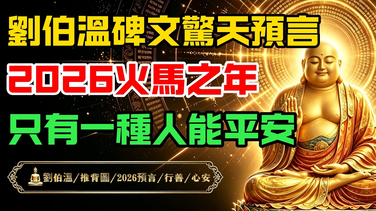 劉伯溫太白山碑文預言2026?相傳彌勒佛已降世台灣|火馬之年,真正能保你的不是囤糧,是行善#劉伯溫 #太白山碑文 #舊碣碑文 #2026預言 #丙午年 #彌勒佛降世台灣 #行善積福 #心安即是家 縮圖