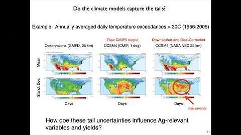 Influence of uncertainties on the tails of climate projections