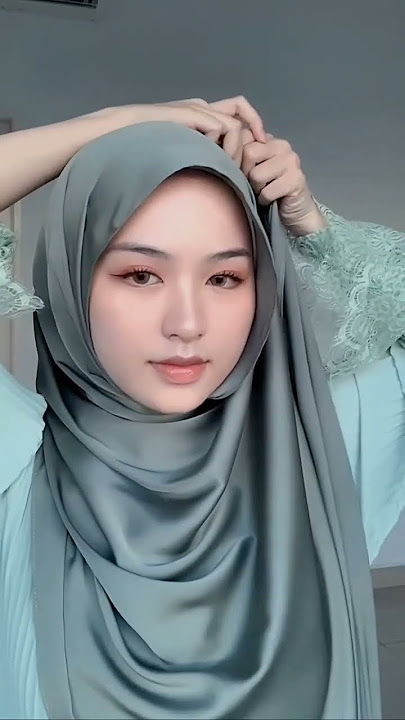 Tutorial Hijab Pashmina Satin Silk, buat lebaran bagus banget #hijab #tutorialhijabsimple #shorts