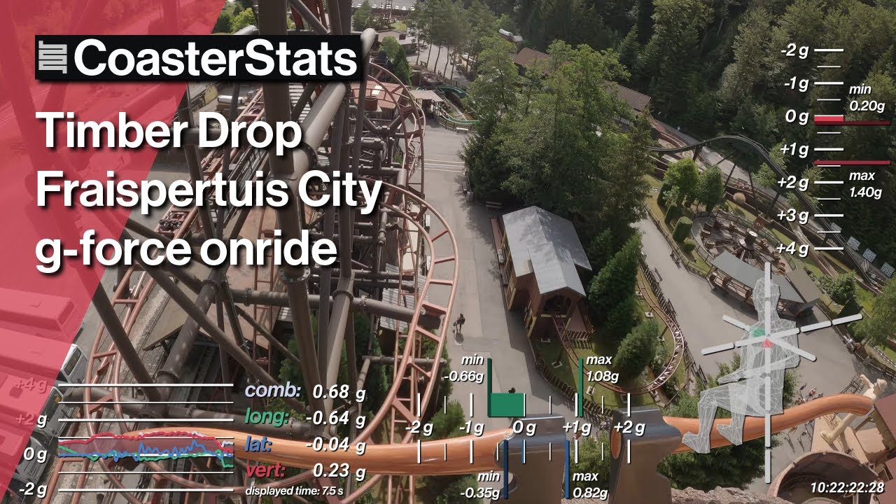 Timber Drop g-force onride - Fraispertuis City [4K 60FPS]