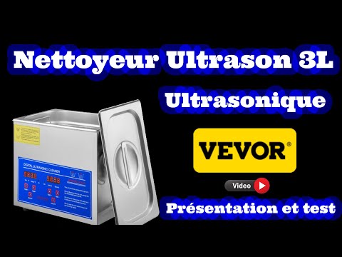 VEVOR Nettoyeur à Ultrasons Bac Inox 3 L Nettoyeur Ultrasonique  Professionnel 40 kHz Température Température Réglable Machine à Ultrason  Commande Bouton 2