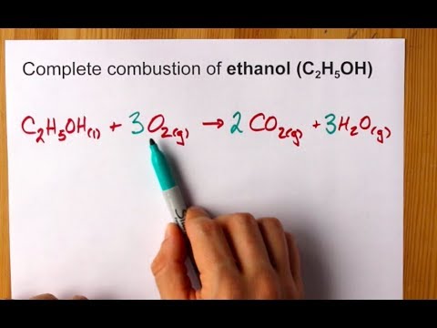 combustion ethanol equation balanced complete