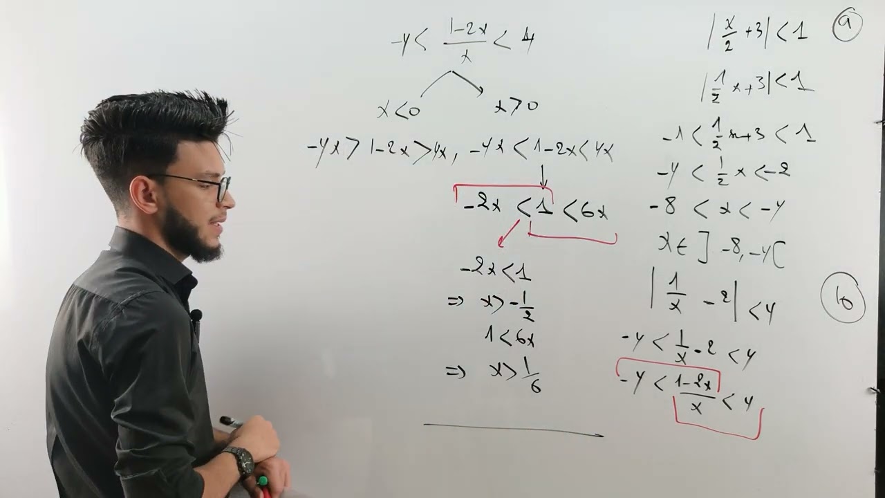 سلســلة حل معادلات و متراجحات تحــتوي القيمة المطـــلقة:  الـجزء الـثالث