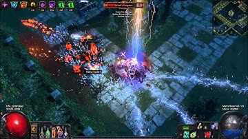 Path of Exile (POE): Level 78 Courtyard Map, 6x Bosses, Temp Chains, 86% Extra Fire, Curse Immune