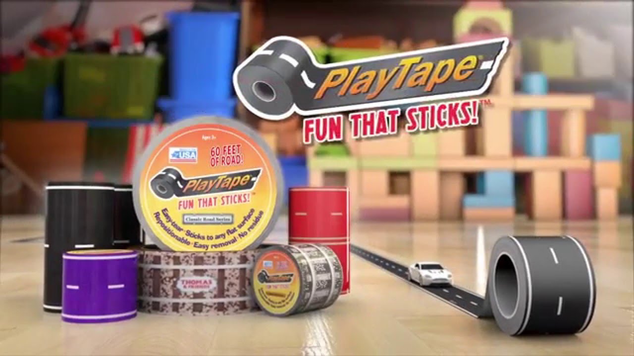  InRoad Toys PlayTape Road Tape for Toy Cars - Sticks to Flat  Surfaces, No Residue; 30 ft. x 4 in. Black Road : Toys & Games