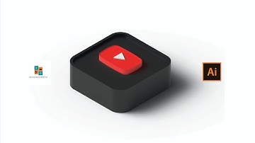 How To Draw The 3D YouTube Play Button Logo In Adobe Illustrator 2025 tutorial | 3D | 010