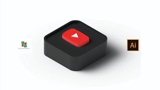 How To Draw The 3D YouTube Play Button Logo In Adobe Illustrator 2025 tutorial | 3D | 010