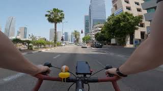 Cycling in downtown Tel Aviv