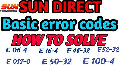 Sun direct basic error codes how to solve solutions tamil