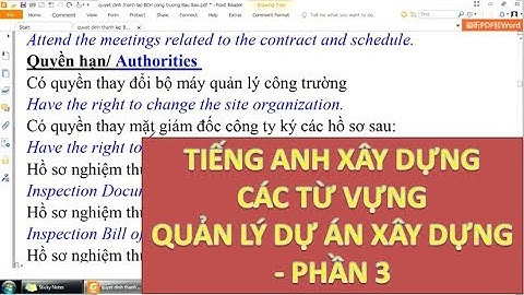 #9: Từ Vựng Tiếng Anh Quản Lý Dự Án Công Trình Xây Dựng - Phần 3| Vnten Engineer Ho