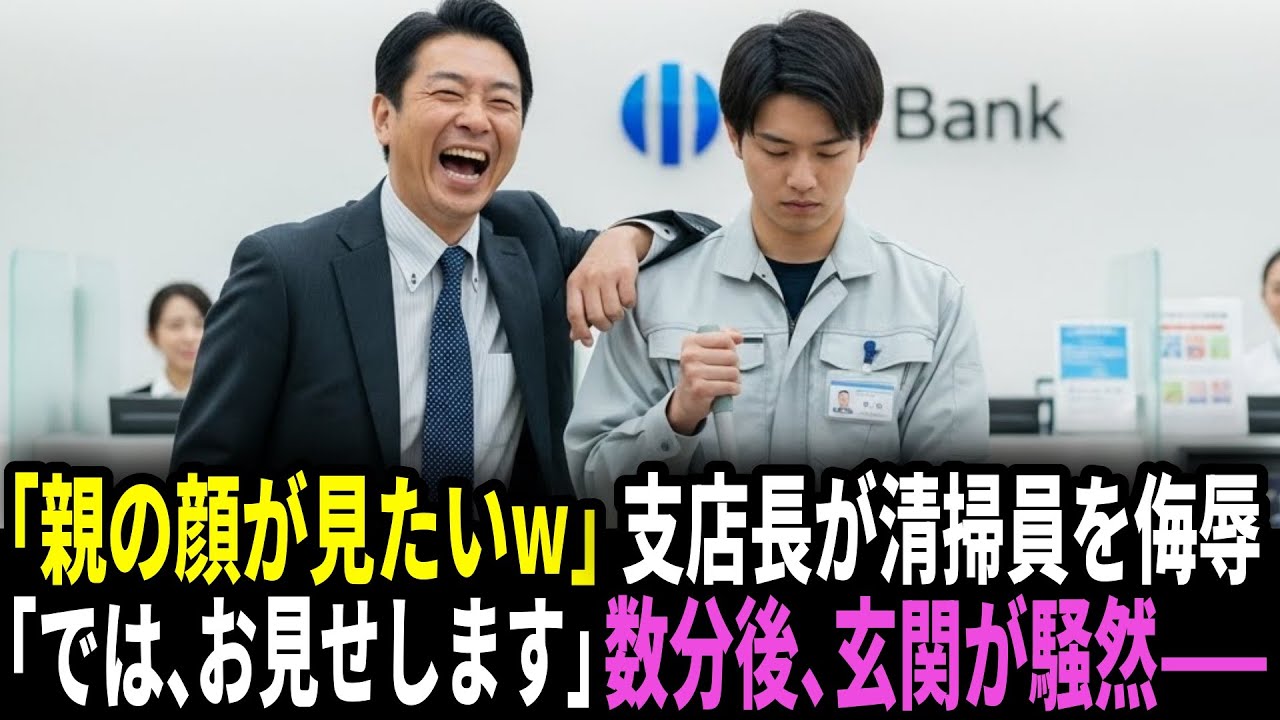 「親の顔が見てみたいわw」支店長に侮辱された清掃員「では…内線01に繋いでください」出た相手は頭取だった——