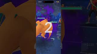 Using Shadow Charizard with Blast Burn (its signature move) and dragon claw in Pokémon Go! 