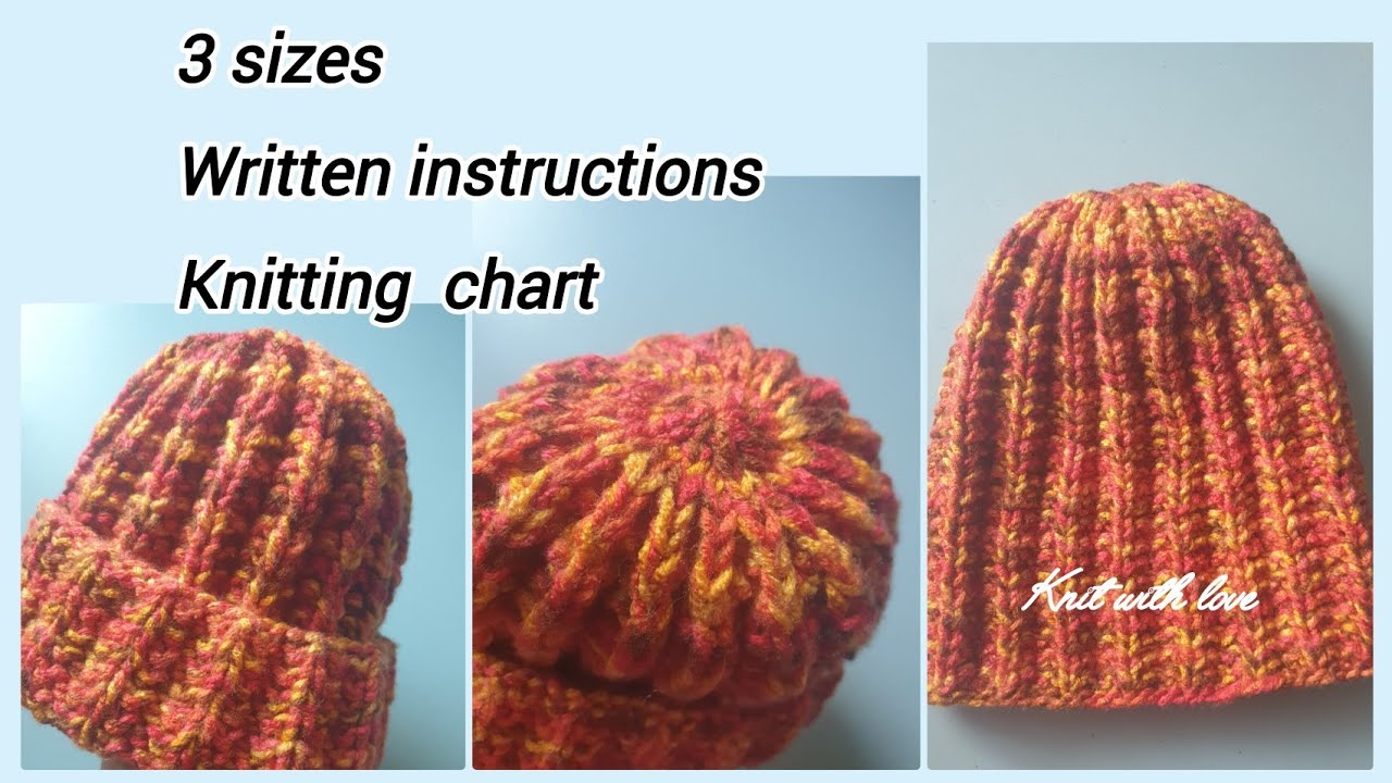 Easy knit Beanie step by step for beginners - YouTube