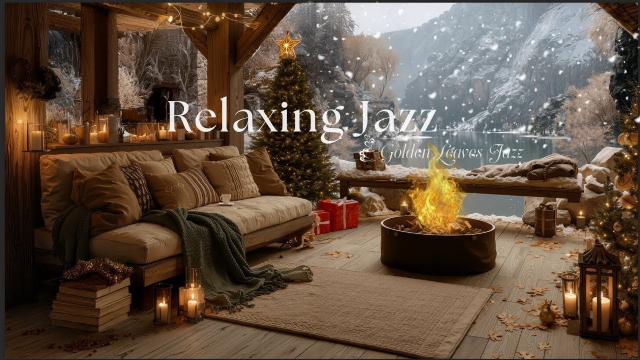 Cozy Winter Porch By The Lake | Rhythmic and Relaxing Jazz Music with ...