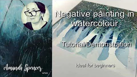 Negative painting in watercolour tutorial/demonst....