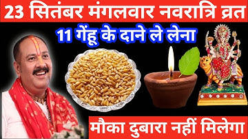 23 सितंबर नवरात्रि मंगलवार द्वितीय को 11 गेंहू के दाने वाला उपाय जरुर करें || pandit pradeep mishraa