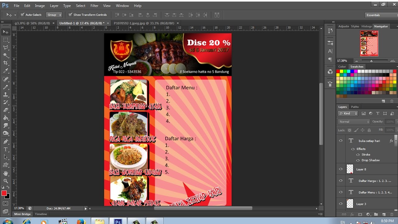  cara  membuat  brosur  promosi kuliner dengan photoshop YouTube