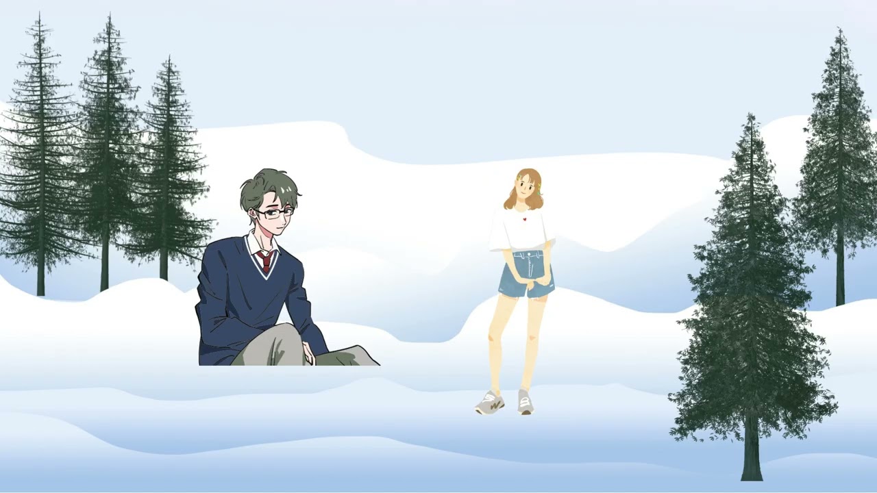 Red chiffon saree in the Himalayas 😍✨🌄😊 | Animated Video