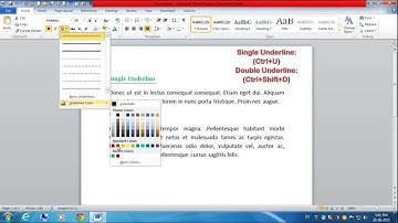 Shortcut for Single or Double Underline in MS Word