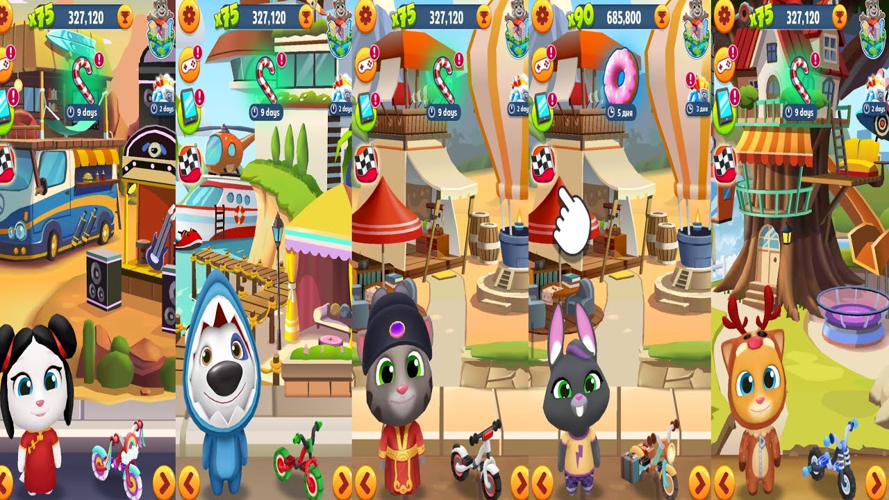 Tom Gold Run.Angela vs Hank vs Tom vs Becca vs Ginger Gameplay Android#42