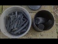 ロケットストーブを使用して炭を作ってみました