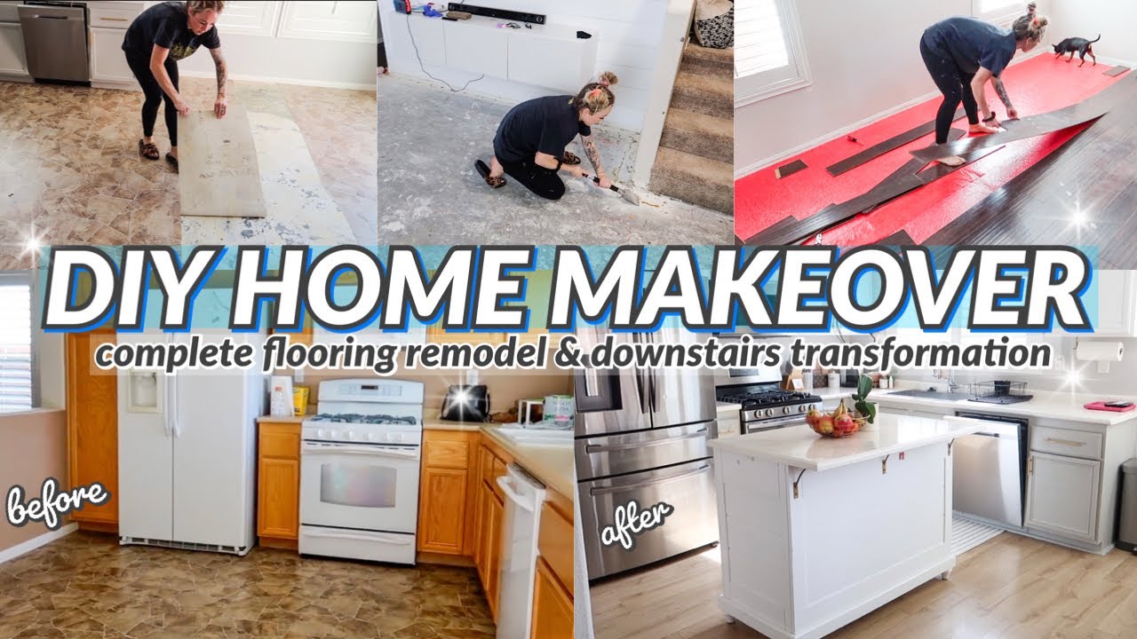 DIY HOME MAKEOVER EXTREME HOME TRANSFORMATION DIY BUDGET FLOORING
