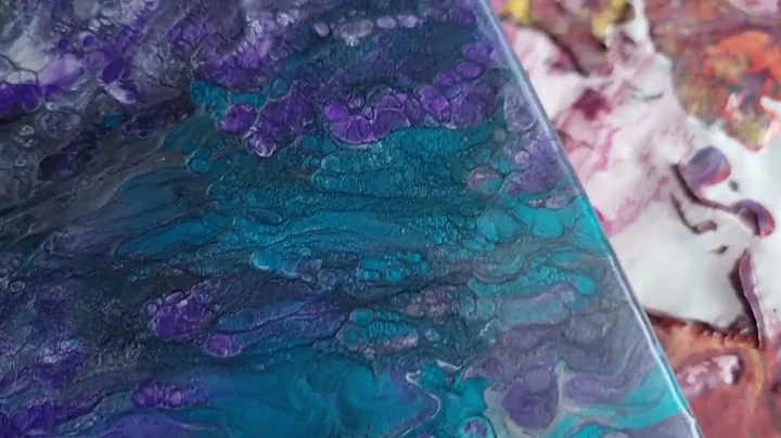 Close up of pouring art