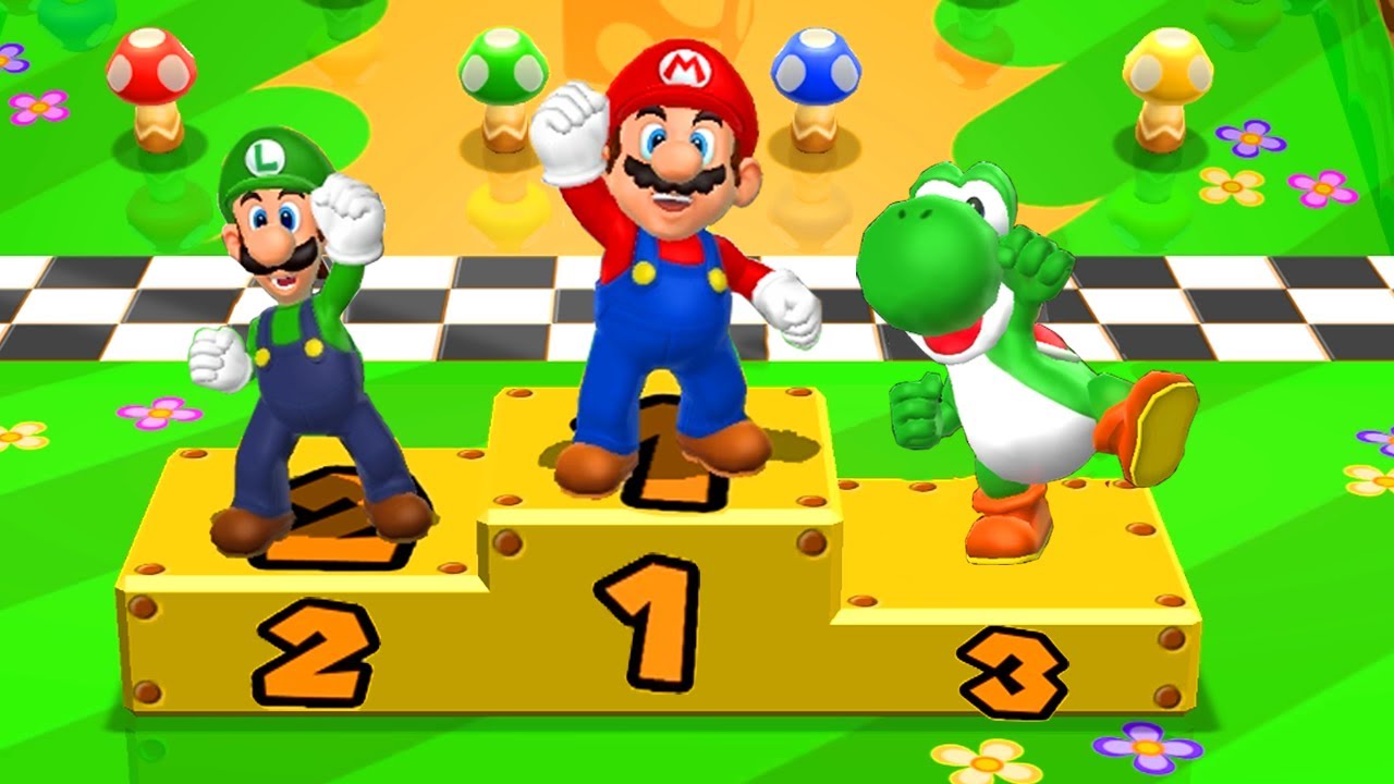 Mario Party 9 Minigames - Mario vs Yoshi vs Luigi vs Toad (Master CPU)