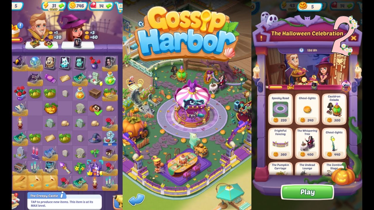 Gossip Harbor : Merge Game /The Halloween Celebration 👻🎃🎃 Part 2 - YouTube