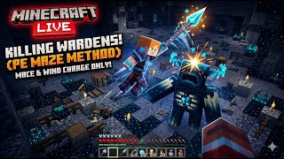 I Killed the WARDEN with a MACE! 😱 (Minecraft PE Flat World Live) [LIVE]
