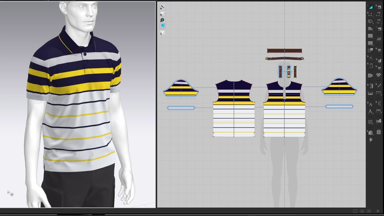 Drafting Polo Shirt, Marvelous Designer, Clo