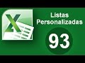 Tutorial Excel (Cap. 93) Listas Personalizadas