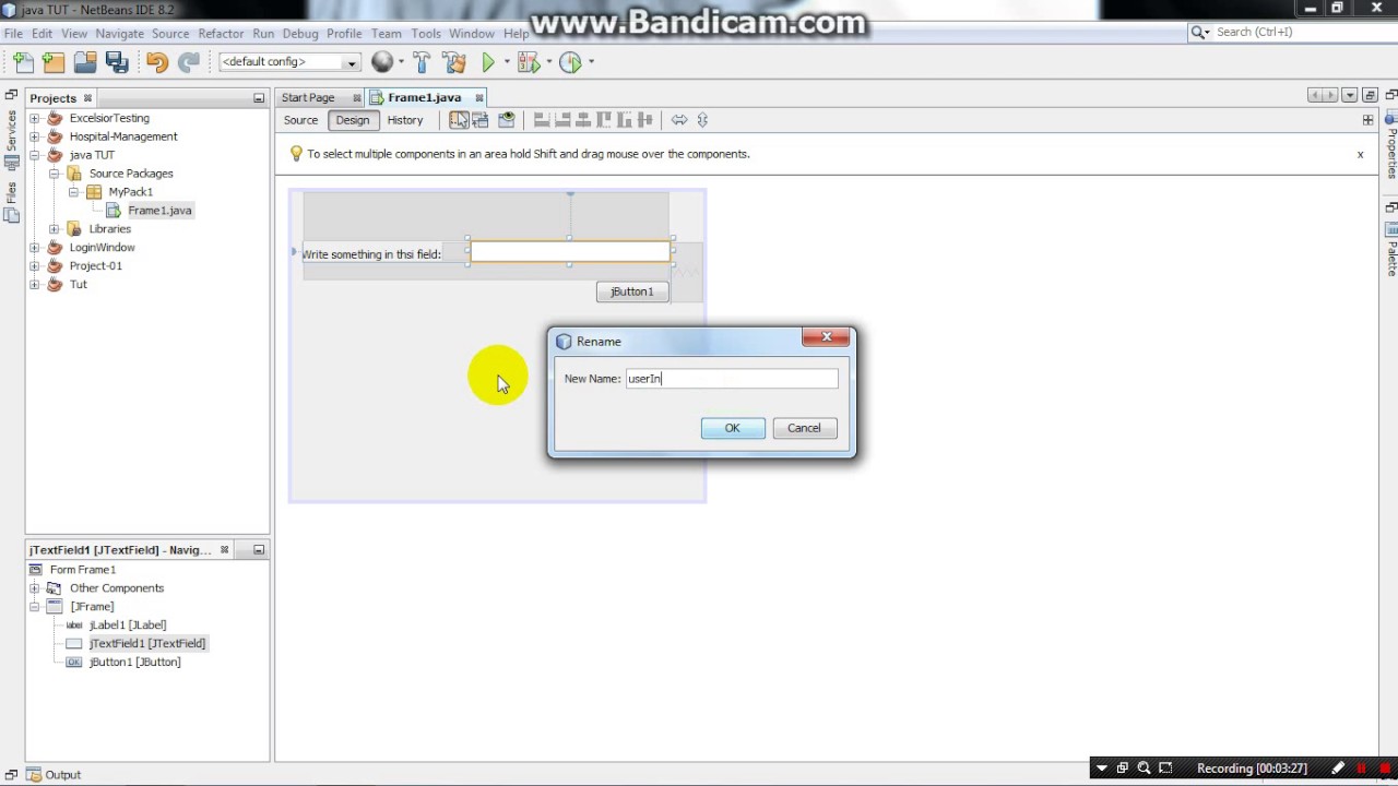 how to get the text from the textfield in java - youtube