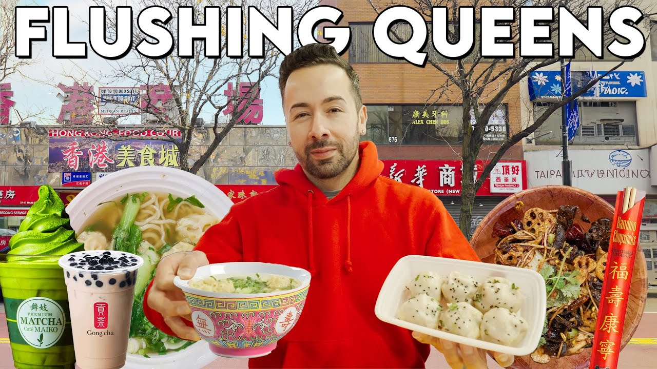 Eating the BEST Chinese Food in NYC Flushing Queens // Pan Fried Bao