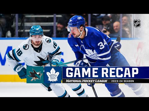 Sharks @ Maple Leafs 1/9 | NHL Highlights 2024