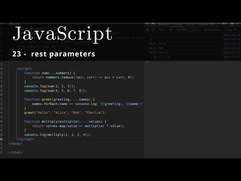 JavaScript 23 🧬 rest parameters