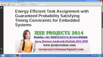 Energy Efficient Task Assignment with Guaranteed Probability Satisfying Timing Constraints for Embed