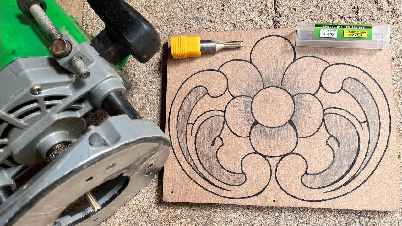 Hand Router Floral Design | Flower MDF Design | Beautiful Wood Carving by Hand