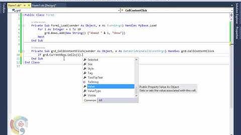 التعامل مع الأزرار في شبكة البيانات Datagridview Button Column In VB.net