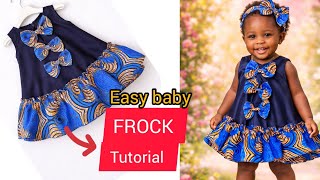 DIY; How To Cut And Sew a Cute Baby Girl Dress With Bows Easy Step_By_Step Sewing Tutorial 