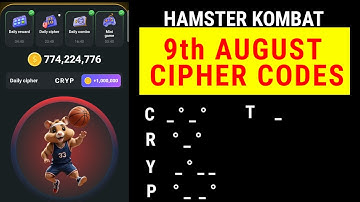 9 August Cipher Codes | Today Cipher Code | Daily Cipher Code | Today Hamster Kombat Cipher Codes
