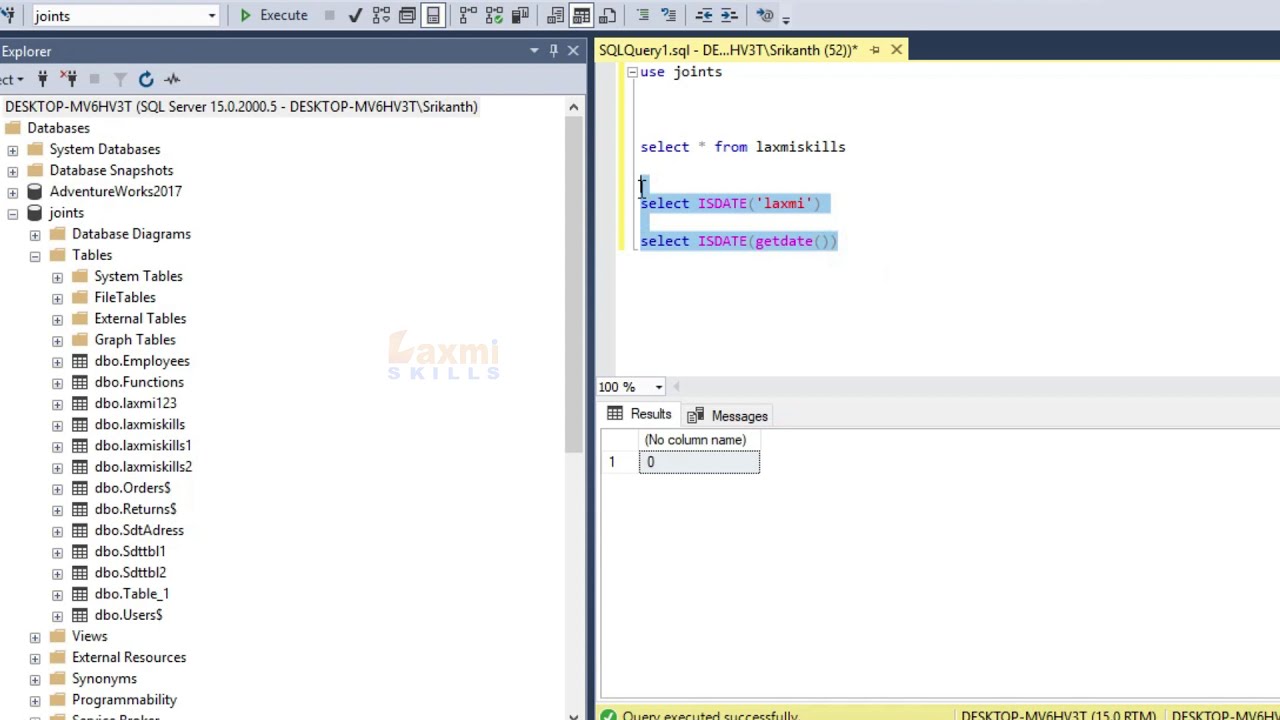 Isdate Function in sql Server Telugu | Isdate Function in sql Telugu ...