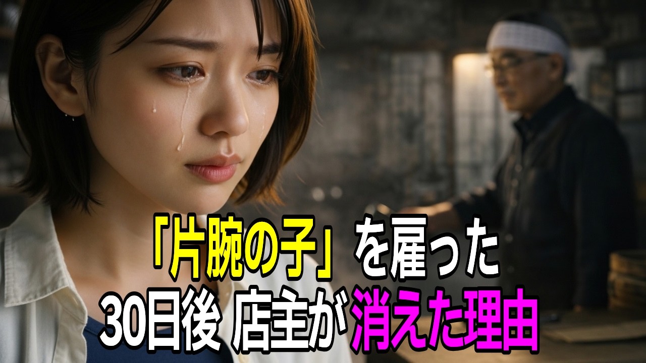 廃業寸前の豆腐屋と唐揚げ屋に片腕の子が来店 日給100円と300円→月給20万と15万で雇った30日後、店主に異変が…【感動する話】【朗読】